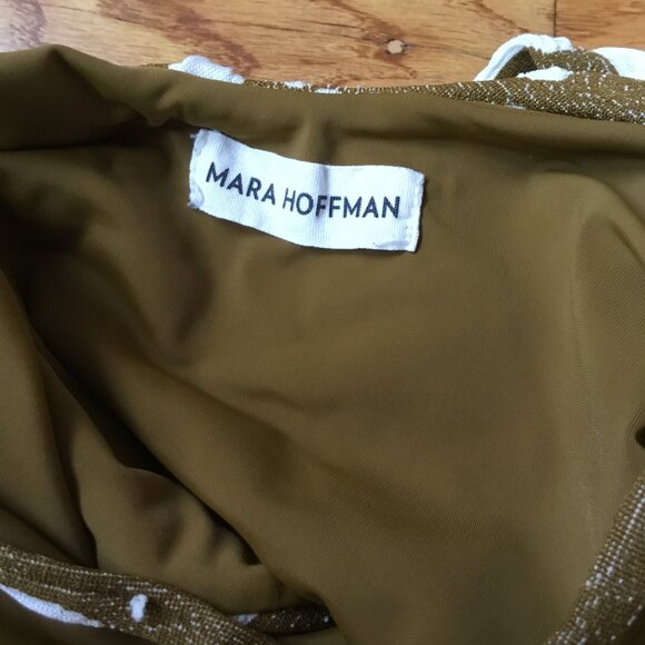 Mara Hoffman Emma Green Rocce/Dot Jacquard One Piece Swimsuit Lace Up Back XS - Picture 3 of 7